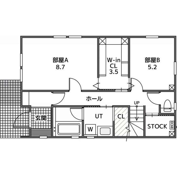 コレクションも、趣味も、使い勝手も。 家族の「やりたい」が詰まった家の1F間取り図