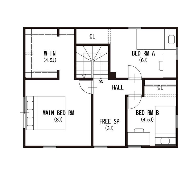 自分好みの空間で、お洒落に暮らす家。の2F間取り図