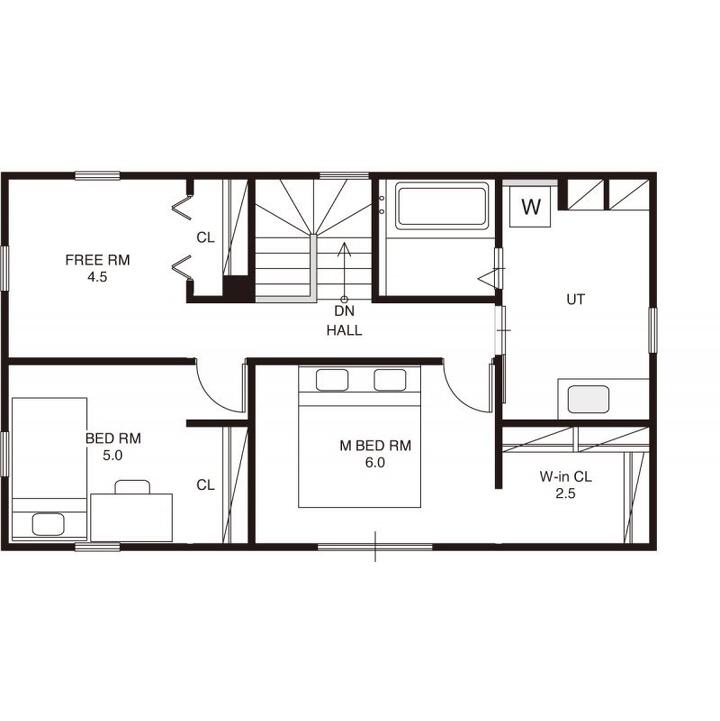 ペットと暮らす、ヴィンテージテイストの家の2F間取り図