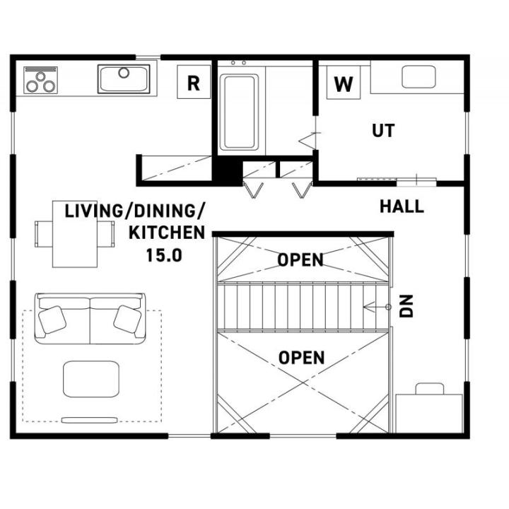 大きな土間と道具収納庫のある、趣味と暮らす家。の2F間取り図