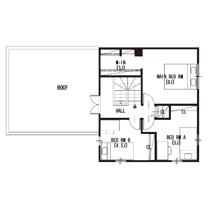 ビンテージテイストがカッコいい、こだわりのガレージハウスの2F間取り図