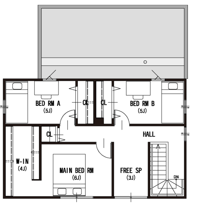 家族のこだわりを詰め込んだ マリン＆ヴィンテージなガレージハウスの2F間取り図