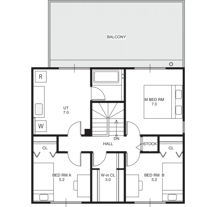 遊び×くつろぐ。仲間が集うガレージハウスの2F間取り図