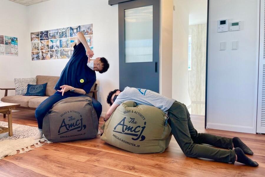 マリンテイストのモデルハウス飾りつけ?と、アメカジ流ビーズソファー✨